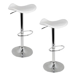 Picture of Seza Faux Leather Bar Stool, White (Set of 2) Resort Living