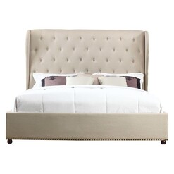 Picture of Sezanne Bed, Beige Fabric Rothbury Home