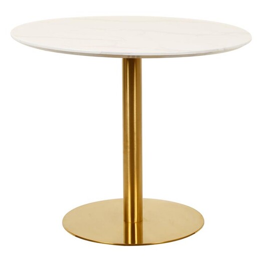 Picture of Shady Round Dining Table MDF White/Gold Bay Road Designs