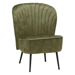 Picture of Shell Velvet Armchair, Moss Green Moss Green/Black Eastern Warehouse