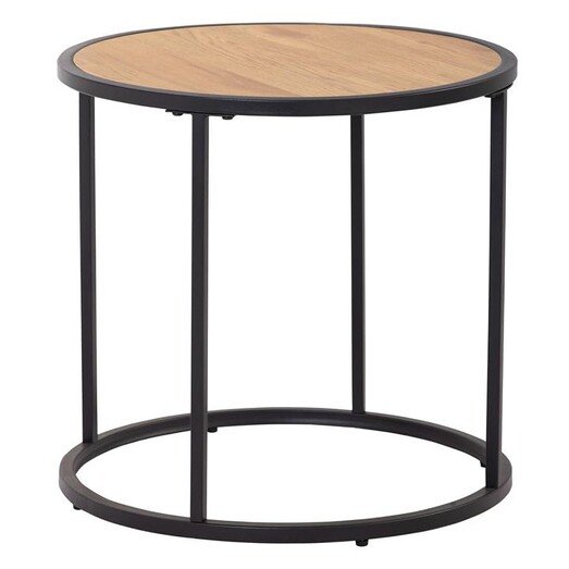 Picture of Sheppard Round Side Table, Large MDF Natural/Black Iniko
