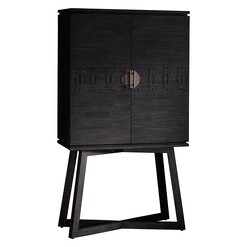 Picture of Shirley Cocktail Cabinet Wood Black Charcoal Castle Road Interiors