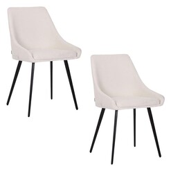Picture of Shogun Set of 2 Boucle Dining Chairs Fabric Off White/Black casabona