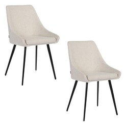 Picture of Shogun Set of 2 Upholstered Dining Chairs Fabric Off White/Black casabona