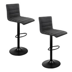 Picture of Shontelle Bar Stool, Fabric, Black (Set of 2) Resort Living