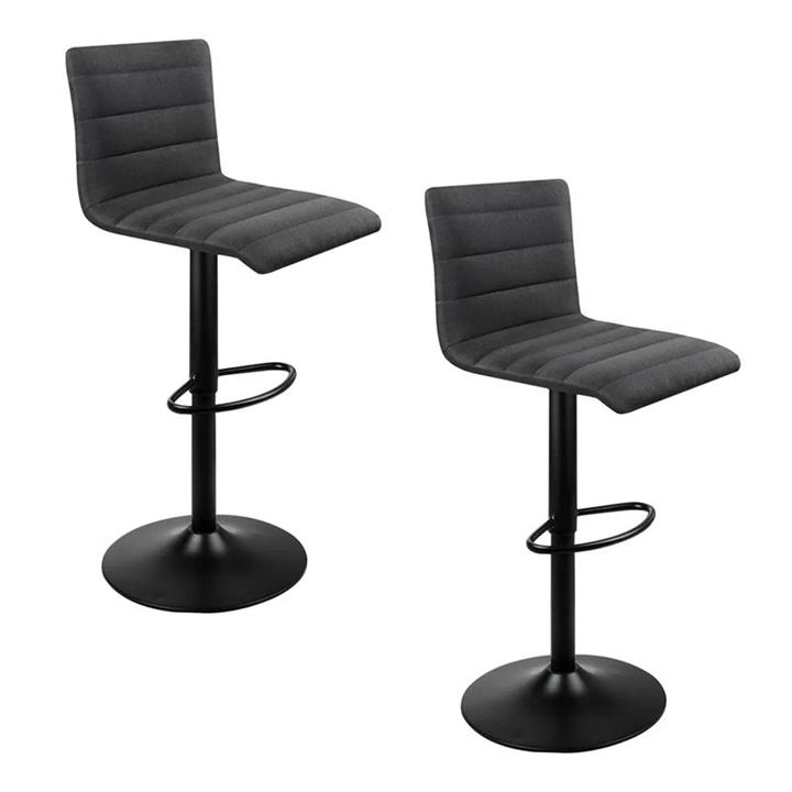 Picture of Shontelle Bar Stool, Fabric, Black (Set of 2) Resort Living