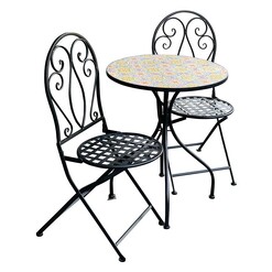 Picture of Sicily 3-Piece Outdoor Dining Set Metal The Complete Garden