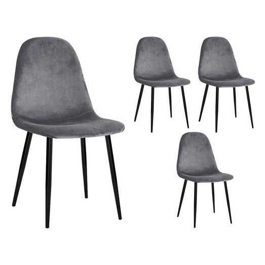 Picture of Siddia Dining Chair, Velvet (Set of 4) Fabric Dark Grey Resort Living Picture of Siddia Dining Chair, Velvet (Set of 4) Fabric Dark Grey Resort Living