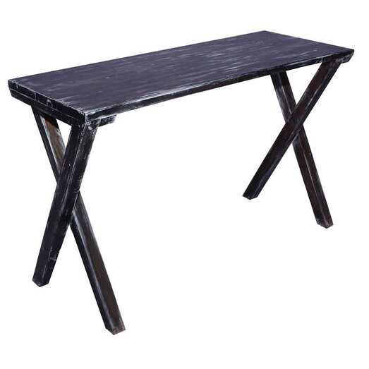 Picture of Simple Aged Console Table Wood Black Wash Whiskey Boyd Design