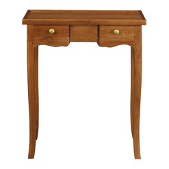 Picture of Sinesio 2 Drawer Mahogany Side Table in Light Pecan by Kayu Estate