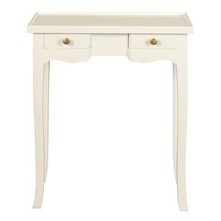 Picture of Sinesio 2 Drawer Mahogany Side Table in White by Kayu Estate