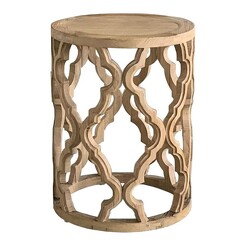 Picture of Sirah Round Timber Side Table in Natural by Jac Home Living