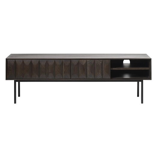 Picture of Slater Lamella Entertainment Unit MDF Dark Brown/Black Iniko