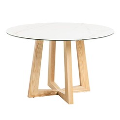 Picture of Sloan Round Dining Table Ceramic White/Naturalblack/White casabona