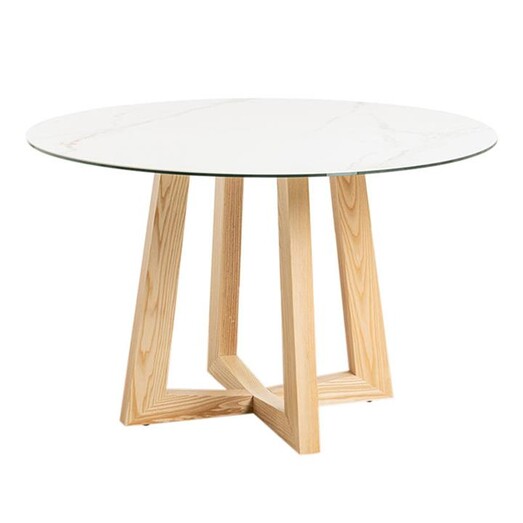 Picture of Sloan Round Dining Table Ceramic White/Naturalblack/White casabona