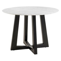 Picture of Sloan Round Marble Dining Table Size 100cm Diameter in Black/White by casabona