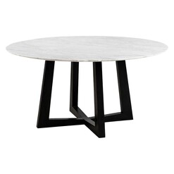 Picture of Sloan Round Marble Dining Table Size 150cm Diameter in Black/White by casabona