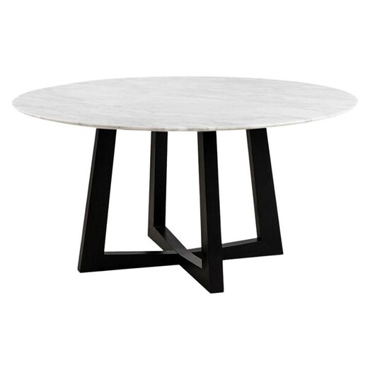 Picture of Sloan Round Marble Dining Table Size 150cm Diameter in Black/White by casabona Picture of Sloan Round Marble Dining Table Size 150cm Diameter in Black/White by casabona