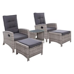 Picture of Solas 5-Piece Outdoor Wicker Recliners and Table Set Polyethylene Assorted Frisse Outdoors