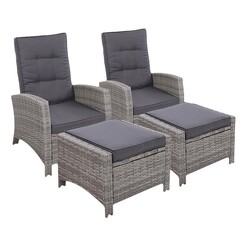 Picture of Solas Set of 2 Outdoor Wicker Recliners Polyethylene Assorted Frisse Outdoors