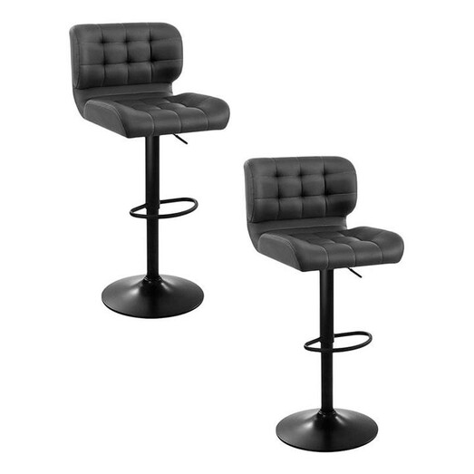 Picture of Sonic Bar Stool (Set of 2) Faux Leather Grey Resort Living