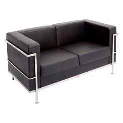 Picture of Space 2-Seater Faux Leather Sofa Black Rapidline