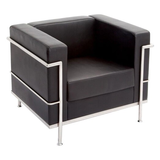 Picture of Space Faux Leather Lounge Armchair Black Rapidline