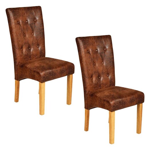 Picture of Spartan Dining Chair (Set of 2) Fabric Antique Brown New Oriental