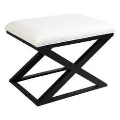 Picture of Spencer Linen Stool in White by CAFE Lighting & Living