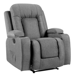 Picture of Sperlich Heated Massage Recliner Chair Fabric Grey Resort Living