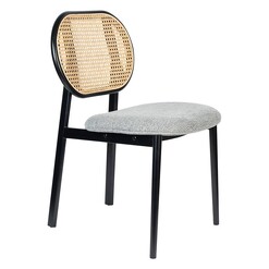 Picture of Spike Rattan Back Dining Chair in Light Grey/Natural by Zuiver