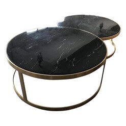 Picture of Splendour Coffee Table, Black (Set of 2) Metal Gold Future Classics Furniture