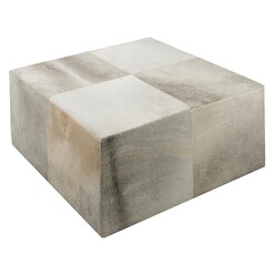 Picture of Square Cowhide Coffee Table in Grey by Casa Uno