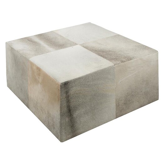 Picture of Square Cowhide Coffee Table in Grey by Casa Uno