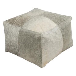 Picture of Square Cowhide Ottoman, Grey Hair On Hide Casa Uno