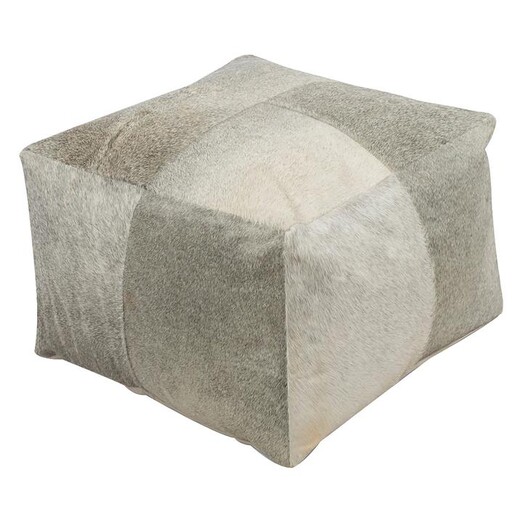 Picture of Square Cowhide Ottoman, Grey Hair On Hide Casa Uno