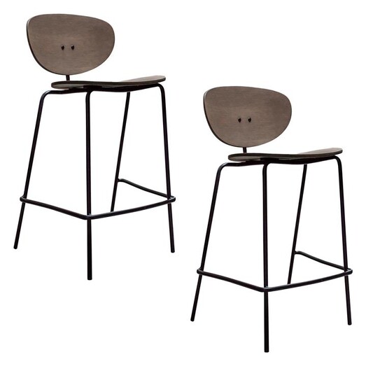 Picture of Squires Set of 2 Stools in Grey by Castle Road Interiors