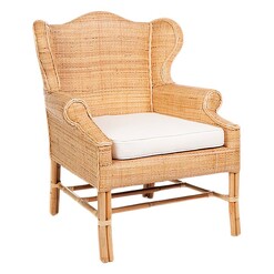 Picture of St Barts Rattan Armchair Natural/White Alexander Santorini