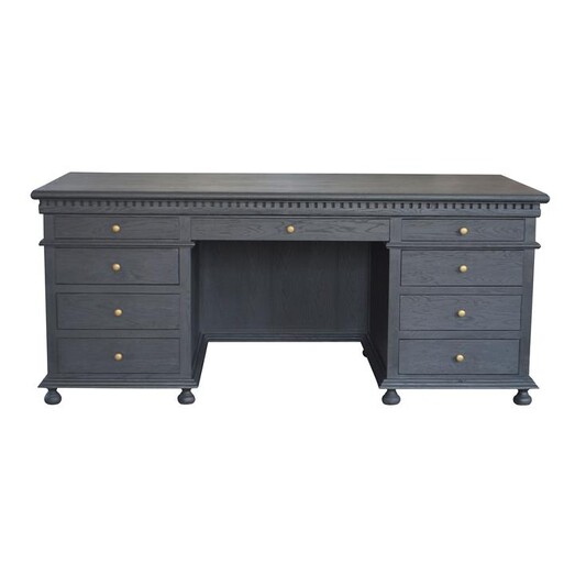 Picture of St James Oak Timber Desk in Black by Jac Home Living