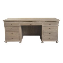 Picture of St James Oak Timber Desk in Weathered Oak by Jac Home Living