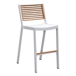 Picture of St. Lucia Outdoor Bar Stool Metal White Indosoul