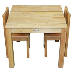 Picture of Standard Kids Table & Stacking Chair Set Wood Natural QToys