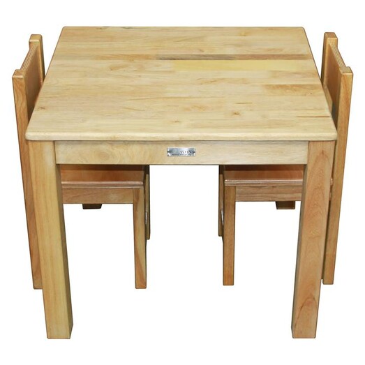 Picture of Standard Kids Table & Stacking Chair Set Wood Natural QToys