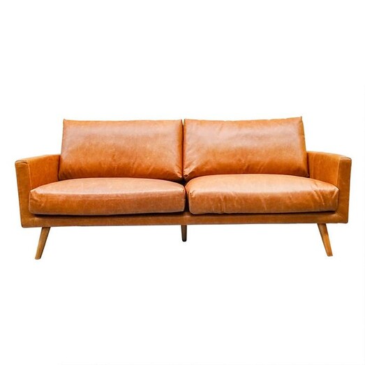 Picture of Stanwick 3 Seater Sofa Leather Columbia Brown Searles Homewares