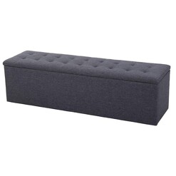 Picture of Storage Ottoman Blanket Box Grey LARGE Fabric Rest Chest Toy Foot Stool