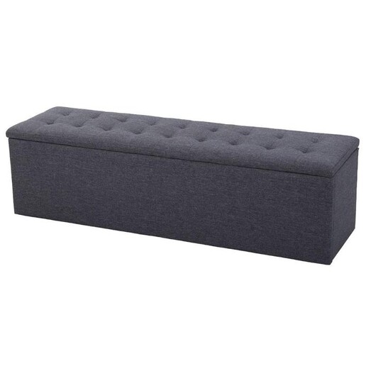 Picture of Storage Ottoman Blanket Box Grey LARGE Fabric Rest Chest Toy Foot Stool
