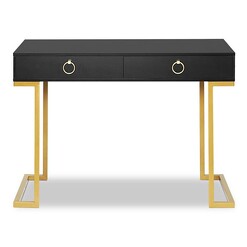 Picture of Stowe 2 Drawer Dressing Table in Black/Gold by HelloFurniture