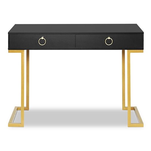 Picture of Stowe 2 Drawer Dressing Table in Black/Gold by HelloFurniture