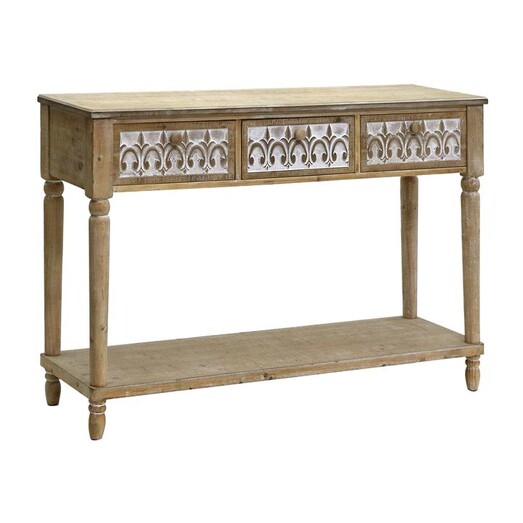 Picture of Strand Wooden 3 Drawer Console Table Natural/White Wash Artisan Homewares