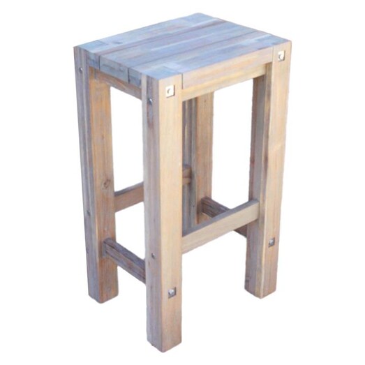 Picture of Sturdy Outdoor Bar Stool, Grey Wood Brown QFurniture Picture of Sturdy Outdoor Bar Stool, Grey Wood Brown QFurniture